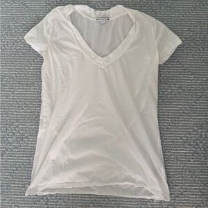 James Perse White V-Neck Women's Top